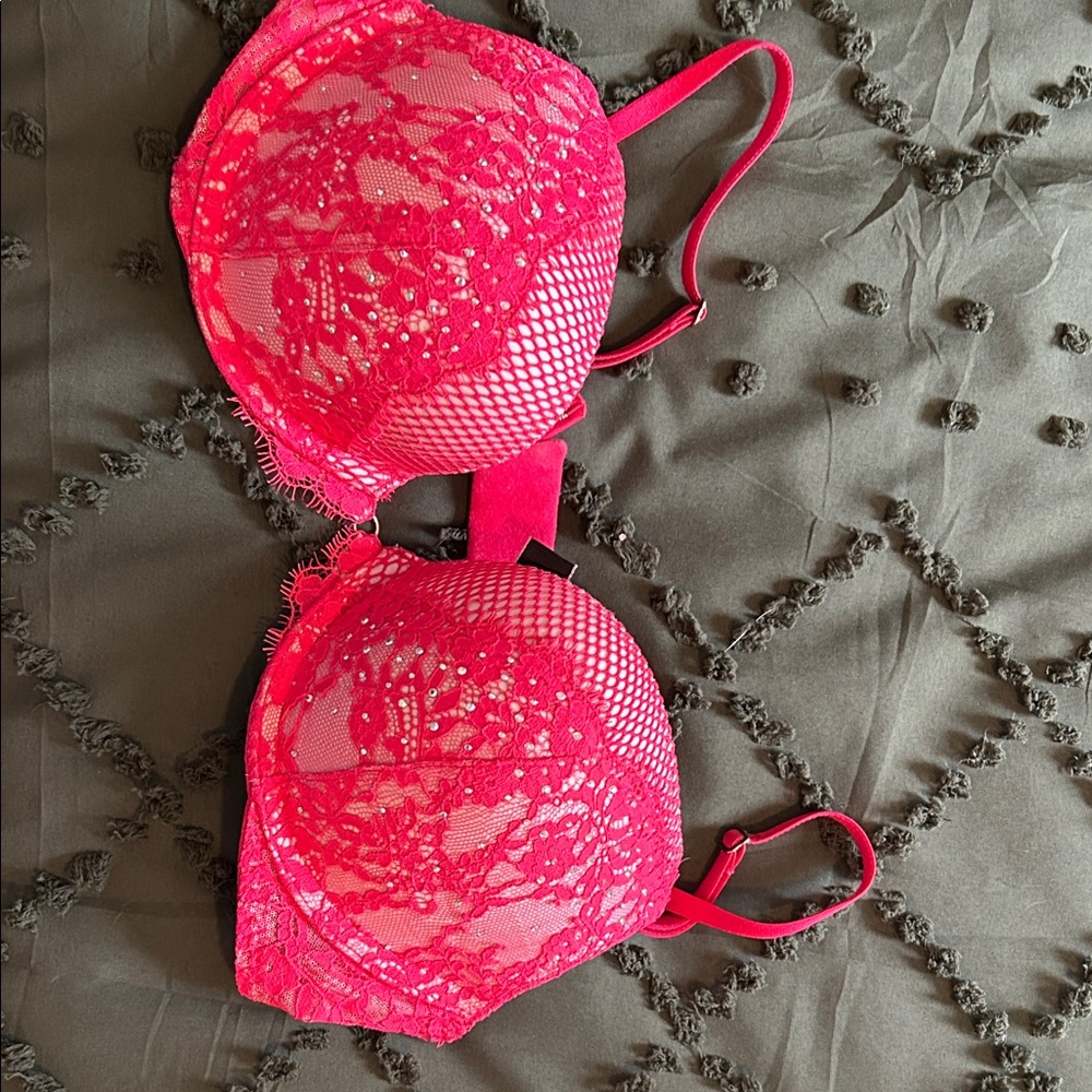 Victoria's Secret Hot Pink Lace Bra